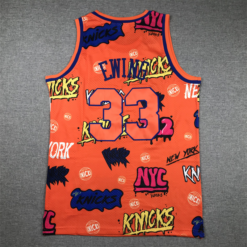 Men New York Knicks #33 Ewing Orange 2024 NBA Jersey->indiana pacers->NBA Jersey